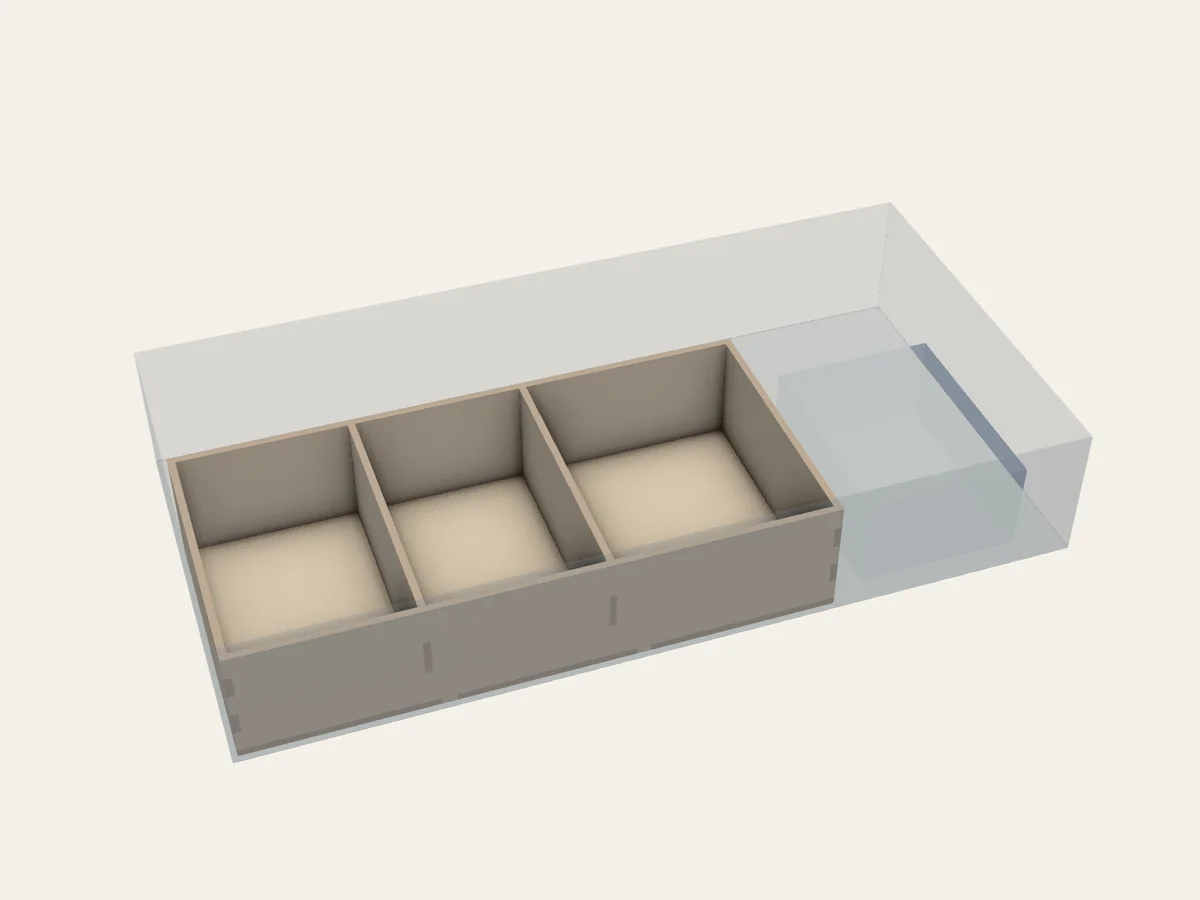 BGI example 06: assembled view of Give an existing box its place.