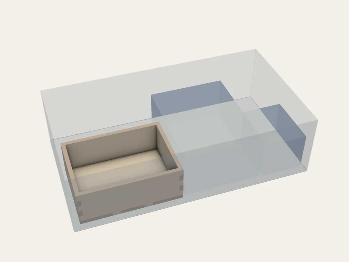 BGI example 28: assembled view of Fixed Grid Origin Beside Existing Containers