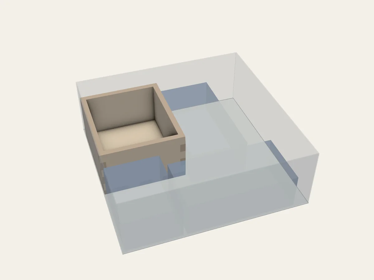 BGI example 32: assembled view of Staggered Packing with Existing Containers