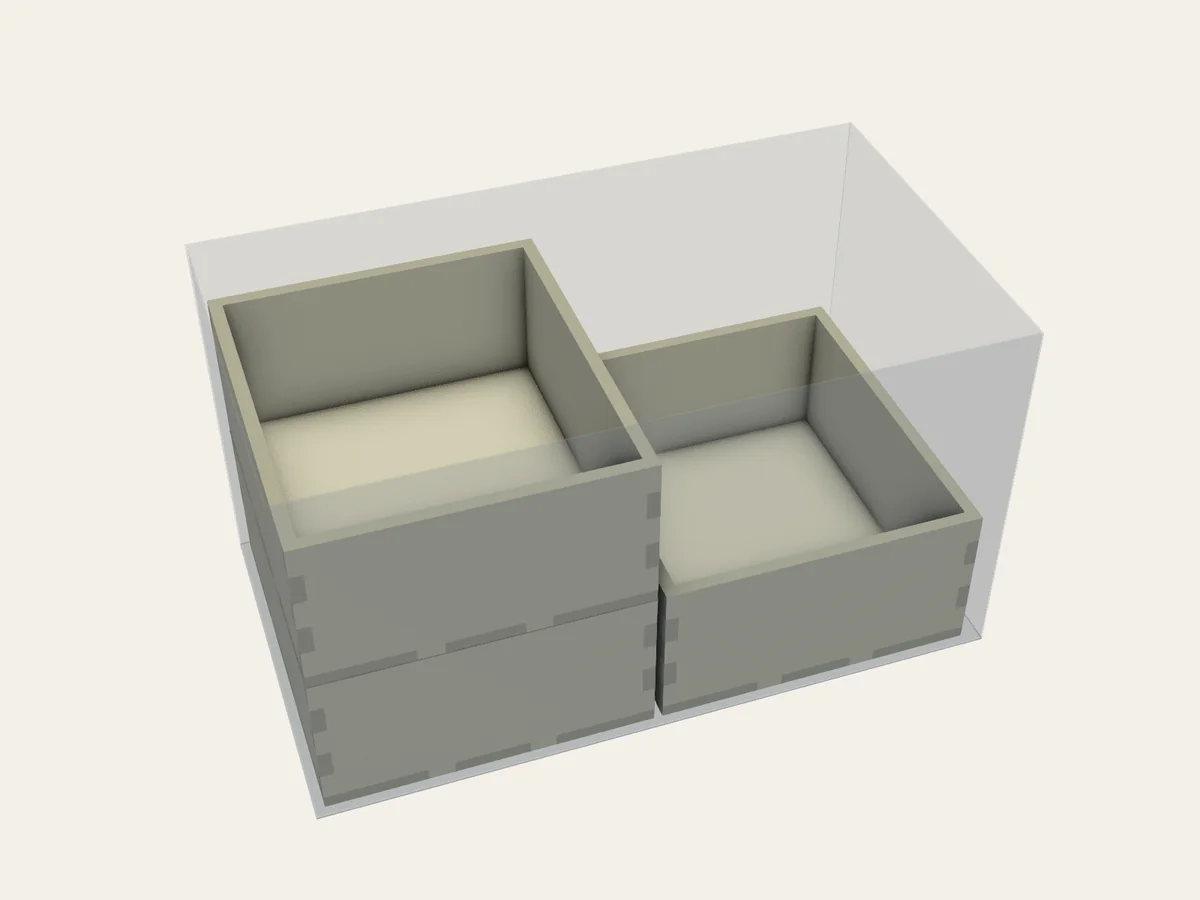 BGI example 69: assembled view of Three-Tray Mixed Stack